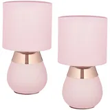 Relaxdays Tischlampe Rosa 2 St.