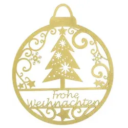 Weihn. Behang Metall gold 10603 D 8 cm