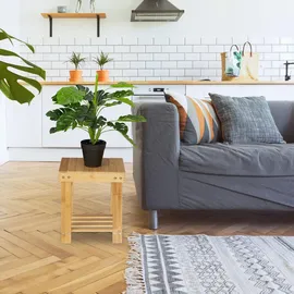 Relaxdays Fußbank Bambus 25 x 34 x 31 cm Braun