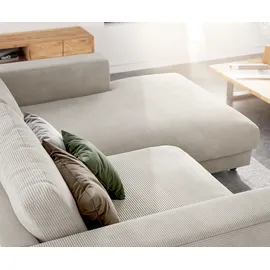 DeLife Ecksofa Cubico 250x190 Cord Beige Recamiere rechts