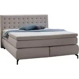 Jockenhöfer Boxspringbett »Jessica inklusive 9cm Kaltschaum-Topper« und 7-Zonen-TTFK-Matratze (H3,H3/H4 oder H4), Liegefläche 180x200cm grau