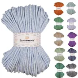 Sznurkomania, Geflochtene Baumwollkordel 5mm 100m, Farbmix, Häkelkordel, Makramee Kordel, Makramee Garn, Premium Garn, Makramee Seil, (Winter)