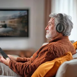 Hama Fernsehkopfhörer ShellTV II, Over-Ear, einseitiges, langes Kabel (6m), SW