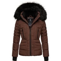 Navahoo Steppjacke Winterjacke mit Kapuze braun