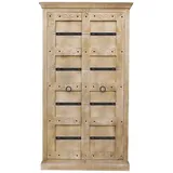 dynamic24 Garderobenschrank Daipur Mangoholz Flurschrank Dielenschrank Hochschrank Schrank