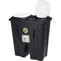 Storage Solutions Mülleimer doppelt in schwarz | Gr.: onesize
