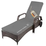 Sonnenliege Gartenliege Liege Liegestuhl Strandliege Polyrattan Rattan Braun