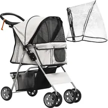 PawHut Hundebuggy Faltbarer Hundewagen bis 10 kg Grau 75x45x97 cm