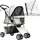 PawHut Hundebuggy Faltbarer Hundewagen bis 10 kg Grau 75x45x97 cm