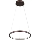 GLOBO Hängeleuchte Pendellampe Deckenleuchte Esszimmerlampe Wohnzimmerlampe, Metall kaffeefarben Kunststoff opal, Höhenverstellbar, 1x LED 19W 980Lm 3000K warmweiß, H 120 cm