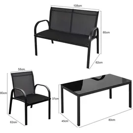 Costway Lounge Set 4-tlg. Schwarz