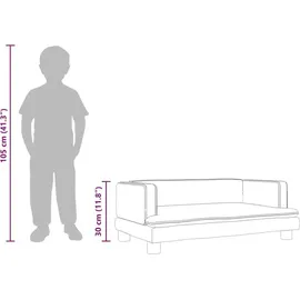 vidaXL Kindersofa vidaXL 80 x 45 x 30 cm Kiefer Kunstleder creme