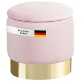 Albatros International Polsterhocker Albatros Hocker mit Stauraum Nizza Sitzhocker mit Stauraum, Modern (Rosa, Samt), optimal als Fußhocker oder Hocker Schminktisch