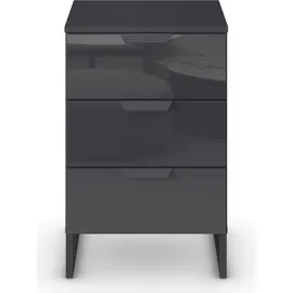 Rauch Modern by Aditio Nachttisch, Nachtkommode Schlafzimmermöbel, Nachttisch, 3 Schubladen mit Softclose-Funktion