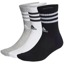 adidas 3-Streifen Cushioned Crew Socken 3 Paar Medium Grey Heather / White / Black / White 46-48