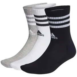 adidas 3-Streifen Cushioned Crew Socken 3 Paar Medium Grey Heather / White / Black / White 46-48