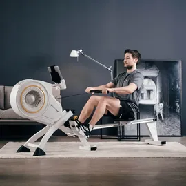 Sportplus Rudergerät für zuhause mit Luftwiderstand (8 Stufen), rower machine, Rudergerät Luft, leise & flüssig trainieren,