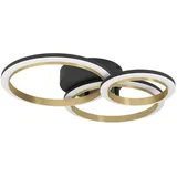EGLO LED Deckenleuchte Calliera, LED/20W/230V schwarz/golden - Schwarz/Gold