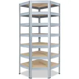 shelfplaza Eckregal 230 x 90 x 60 cm Silberfarben
