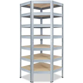 shelfplaza Eckregal 230 x 90 x 60 cm Silberfarben