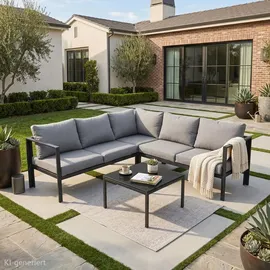 Svita MISSOURI Loungeset 4-tlg. schwarz/grau