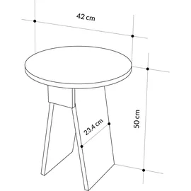 Livetastic Beistelltisch Chen ca. 42x50 cm Mokka