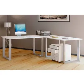 VCM Eckschreibtisch Lona Weiß