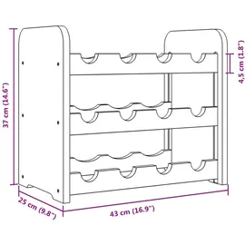 vidaXL Weinregal 43 x 25 x 37 cm Braun