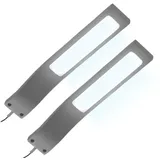 kalb Aufbauleuchte LED Schrankleuchte Schrankbeleuchtung Vitrinenbeleuchtung Bad SET, 2er SET, neutralweiß grau