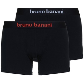bruno banani Herren Boxershorts, Vorteilspack - Flowing, Baumwolle Schwarz/Logo 2XL Pack Short 2Pack