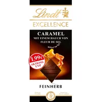 Lindt Schokolade EXCELLENCE Caramel und Fleur de Sel, Promotion | 100 g Tafel |Feinherbe Schokolade mit Karamell und Meersalz verfeinert | Schokoladentafel | Schokoladengeschenk