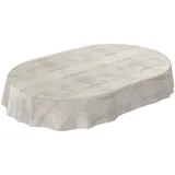 ANRO Tischdecke Wachstuch Oval 140 x 160 cm Grau
