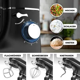 fentic Küchenmaschine mit Nudelmaschine schwarz