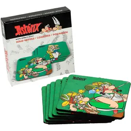 SD Toys Legionär-Untersetzer Asterix, Kork, Mehrfarbig, 3 x 9 x 9 cm, 6 Stück, Bunt, One Size