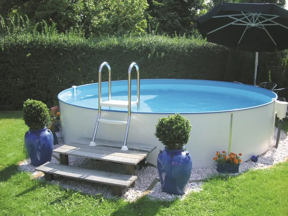 myPOOL Poolset Premium Rundform mit Sandfilteranlage Ø4,50x1,50m Tiefbeckenleiter