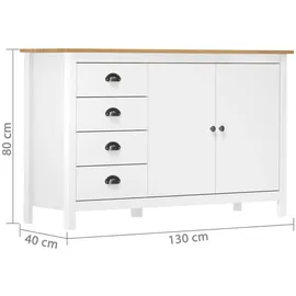 vidaXL Sideboard Hill 130 x 80 x 40 cm Weiß
