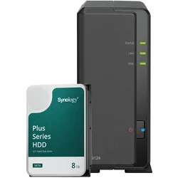 Synology DS124 8TB Synology Plus HDD NAS-Bundle NAS inkl. 1x 8TB Synology Plus HDD 3.5 Zoll SATA