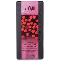 Vivani Bio Superior Dark Cranberry 70% Kakao Ecuador Caribe 100g (10 Stück)