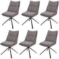Mendler 6er-Set Esszimmerstuhl HWC-N71, Küchenstuhl, drehbar Auto-Return, Stoff/Textil (420g/m2)
