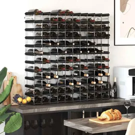 vidaXL Weinregal 120 Flaschen 22,5 x 100,5 x 22,5 cm Schwarz
