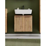 Waschbeckenunterschrank WELLTIME, braun (wotaneiche), B:60cm H:54cm T:35cm, Holzwerkstoff, Schränke, Waschbeckenunterschrank, Welltime, Breite 60 cm, 2-türig, gedämpft