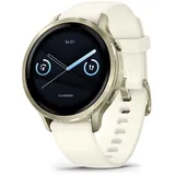 Garmin Venu 4 - 41 mm Beige/Lunargold mit Schnellwechsel-Silikon-Armband - geprü...