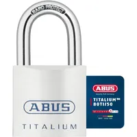 ABUS Titalium Vorhängeschloss 80TI/50 gl.-8012 - gleichschließend - Kellerschloss mit leichtem, massiven Schlosskörper aus Spezial-Aluminium - ABUS-Sicherheitslevel 8 - Silber