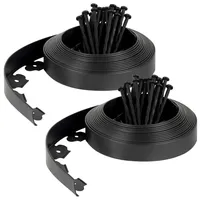 Velway Flexible Rasenkante Kunststoff, Schwarz, Länge 20m, Höhe 5cm