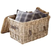 Hofmann Living And More Organizer Truhe Kubu-Rattankorb Aufbewahrungskorb zum Aufklappen 60 x 40 x 38 cm braun
