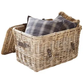Hofmann Living And More Organizer Truhe Kubu-Rattankorb Aufbewahrungskorb zum Aufklappen 60 x 40 x 38 cm braun
