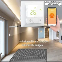 Revolt WLAN-Fußbodenheizungs-Thermostat Raumthermostat mit Sprachsteuerung und App
