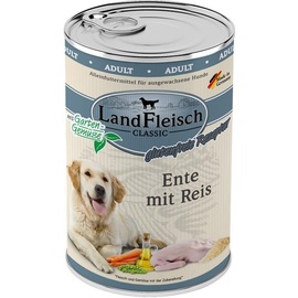 LandFleisch 9115884 Hunde-Dosenfutter Ente Reis Gemüse Adult 400 g