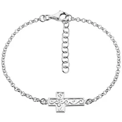Nenalina Bransoletka Kreuz Cross Ornament Anhänger Modern 925 Silber 18 cm Damen 
