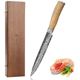 Wakoli Fleischmesser 20 cm Olivenholzgriff Hammerschlag